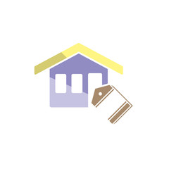 Fototapeta na wymiar Label House Logo Icon Design