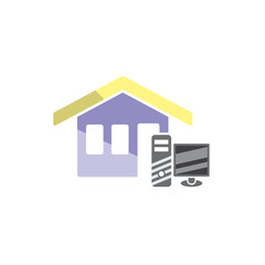 Computer House Logo Icon Design