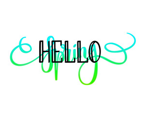 Hello Spring vector lettering design layout. Seasonal greetings, happy time