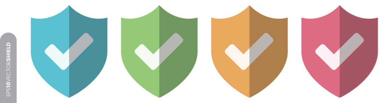 Shield Icon Set - Check/Tick