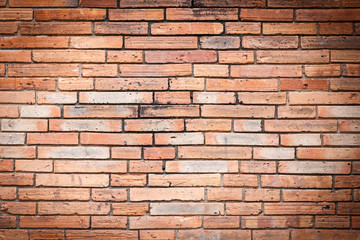 Brick wall texture or brick wall background. brick wall for interior exterior decoration and industrial construction concept design. brick wall motifs that occurs natural.