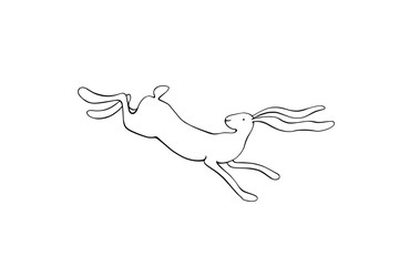 Vector hand drawn hare