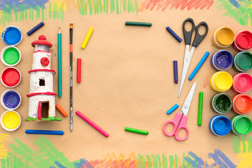 A set of materials for creativity and drawing Hobbies.