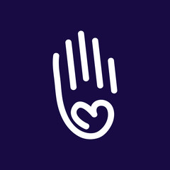 hand love line logo icon