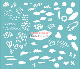 Vector Abstract Brush Strokes, Hand Sketched Painting Strokes Collection, Splotches Graphic Collection, Abstract Hipster Backgrounds, Modern Texture, Organic Patterns Elements