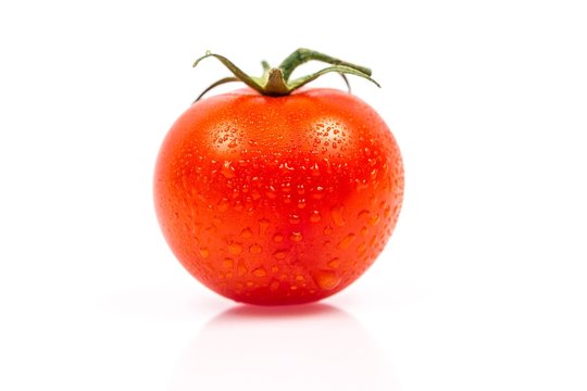 Tomato on white