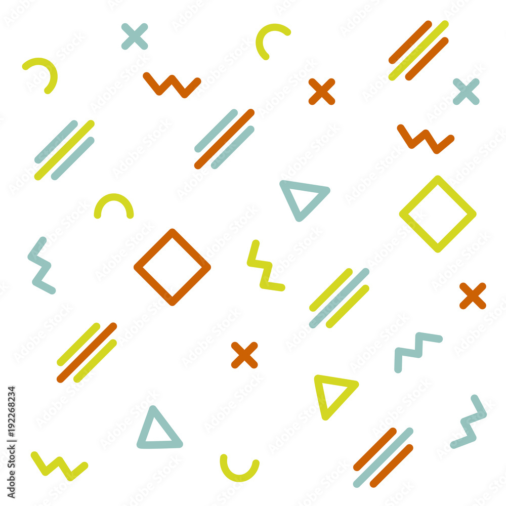 Aufkleber vector abstract geometric pattern memphis style on a white background