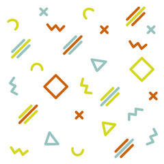 Vector abstract geometric pattern Memphis style on a white background