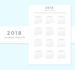 2018-calendar-template
