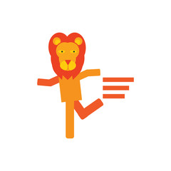 Lion Run Logo Icon Design