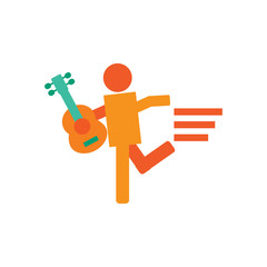 Guitar Run Logo Icon Design