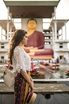 Girl in buddhist temple