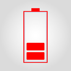 Battery charging isolated flat vector icon