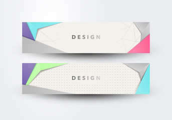 vector illustration of two modern abstract elements design banner set