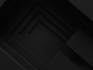 Fototapeta premium black background abstract pattern paper layer stack 3d render backdrop