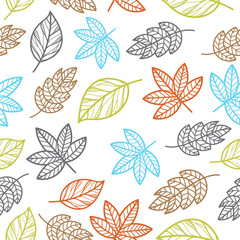autumn leaf retro seamless pattern vintage