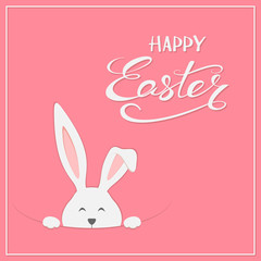 Easter rabbit on pink background