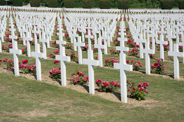 Crosses at World War One Cemetery at Verdun