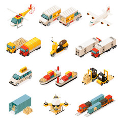 Isometric Transportation Elements Set
