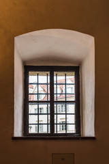 Close up of old arch window
