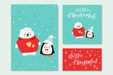 Vector Cute Christmas Graphics, Holiday Cards with Hand Drawn Elements, Holiday Backgrounds, Greeting Cards, X-mas Invitations, Lovely Characters