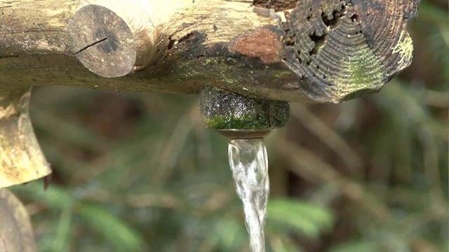 wood fountain with lapping water 01
