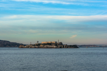 Alcatraz Island at sunset, San Francisco, California
