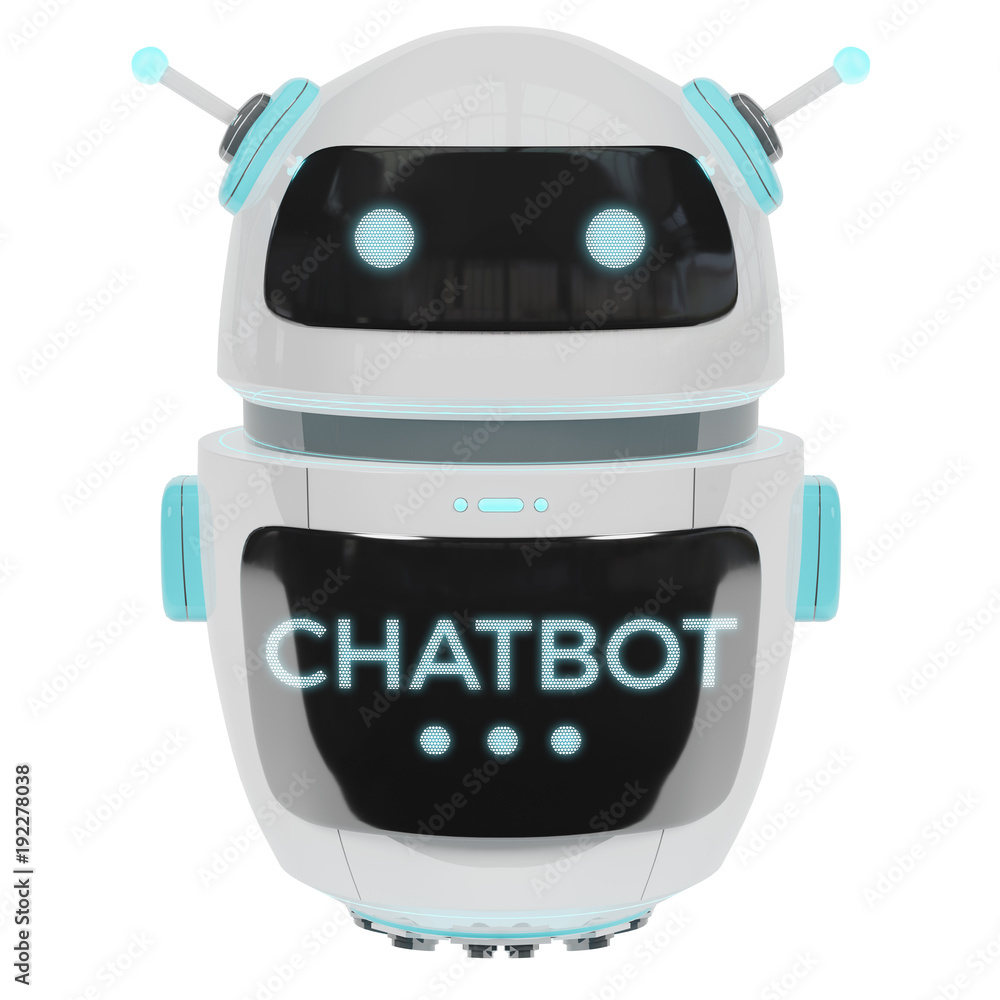 Aufkleber futuristic digital chatbot 3d rendering