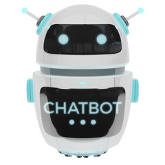 Futuristic digital chatbot 3D rendering