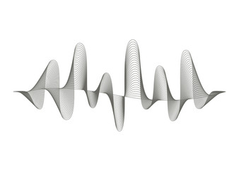 Vector music sound wave pattern on white background. Audio equalizer illustration