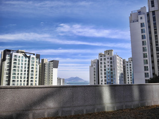 Fototapeta premium Beautifull buildings in Yeosu city, South Korea
