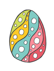 Happy Easter zentangle egg decorated with ornament, design doodle element