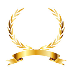 ローレル　リボン　金　アイコン