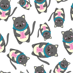 seamless pattern with teddy bear vector illustration