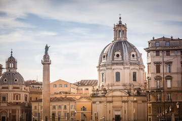 Obraz premium Trajan's Column near Piazza Venezia in Rome
