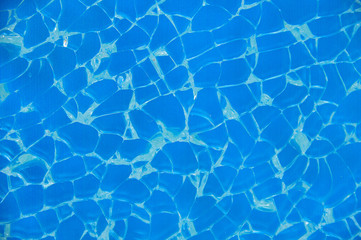 Broken glass with blue background
