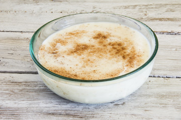 Rice with milk and cinnamon.
