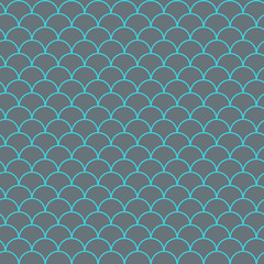 Mermaid tail seamless pattern. Fish skin texture. Tillable background for girl fabric, textile design, wrapping paper, swimwear or wallpaper. Blue mermaid tail background with fish scale underwater.