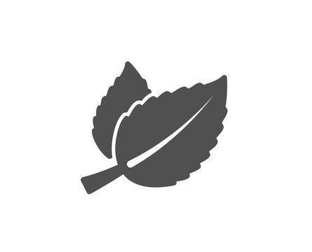 Mint Leaves Simple Icon. Herbal Leaf Sign. Tea With Mentha Symbol. Quality Design Elements. Classic Style. Vector