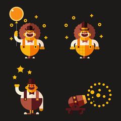 Circus characters flat vector characters.