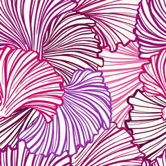Colorful flowers and petals vector seamless pattern