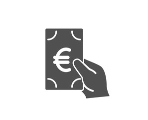 Hold Cash money simple icon. Banking currency sign. Euro or EUR symbol. Quality design elements. Classic style. Vector