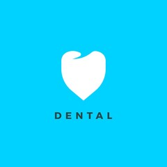 Silhouette logo with white tooth for dental clinic
