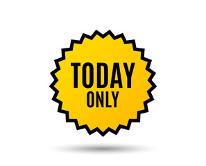 Today only sale symbol. Special offer sign. Best price. Star button. Graphic design element. Vector