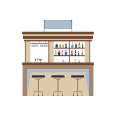 Drinks Counter Bar Isolated Vector