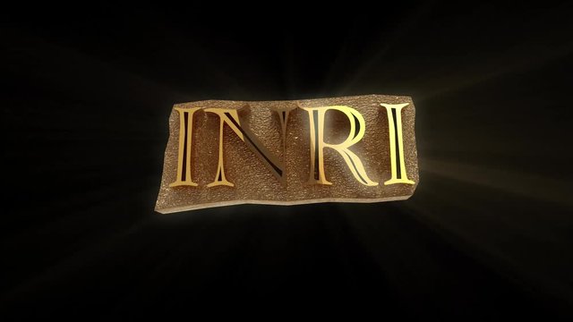 3d loop of Christian Symbol, Letters INRI