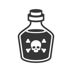 Glass Poison Bottle Icon on White Background. Vector