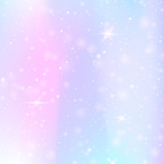 Hologram abstract background. Trendy gradient backdrop with hologram. 90s, 80s retro style. Iridescent graphic template for brochure, flyer, poster design, wallpaper, mobile screen.