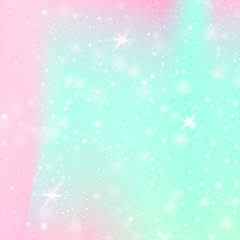 Hologram abstract background. Multicolor gradient backdrop with hologram. 90s, 80s retro style. Iridescent graphic template for banner, flyer, cover design, mobile interface, web app.