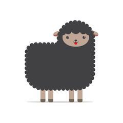 Funny black sheep cartoon
